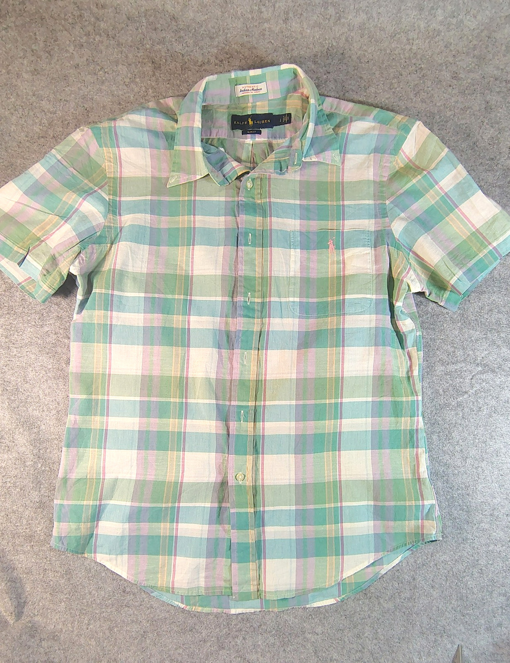 Ralph Lauren Polo Authentic Indian Madras Slim Fit Shirt S L